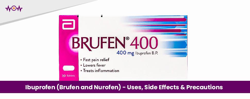 A box of Brufen 400mg ibuprofen tablets.