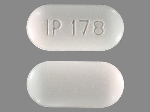 A white oval pill with the imprint IP 178 on one side.