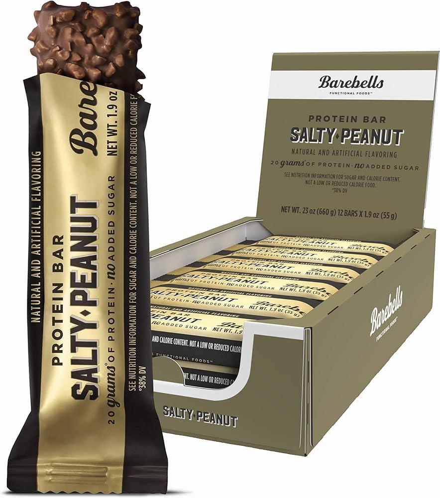 A box of twelve chocolate peanut butter protein bars.