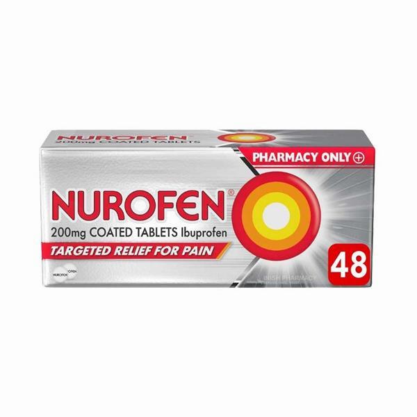 A box of Nurofen tablets, a pharmacy-only medicine for pain relief.