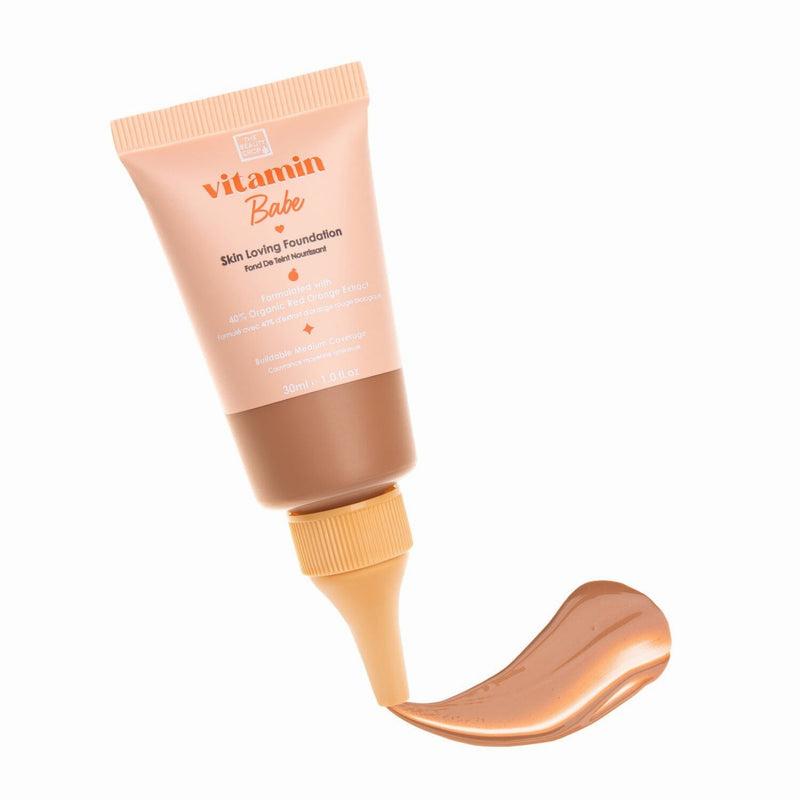 A tube of skin-loving foundation with 40% organic red orange extract for medium coverage.