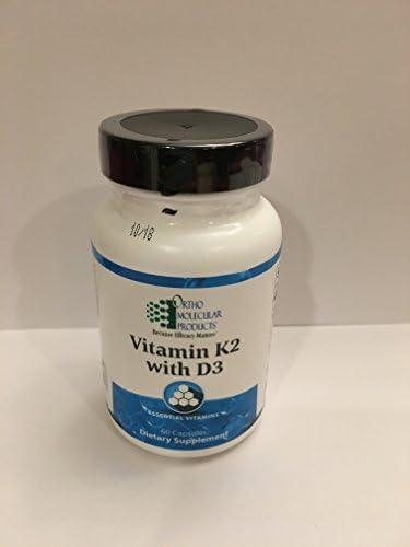 A bottle of Vitamin K2 with D3 capsules.
