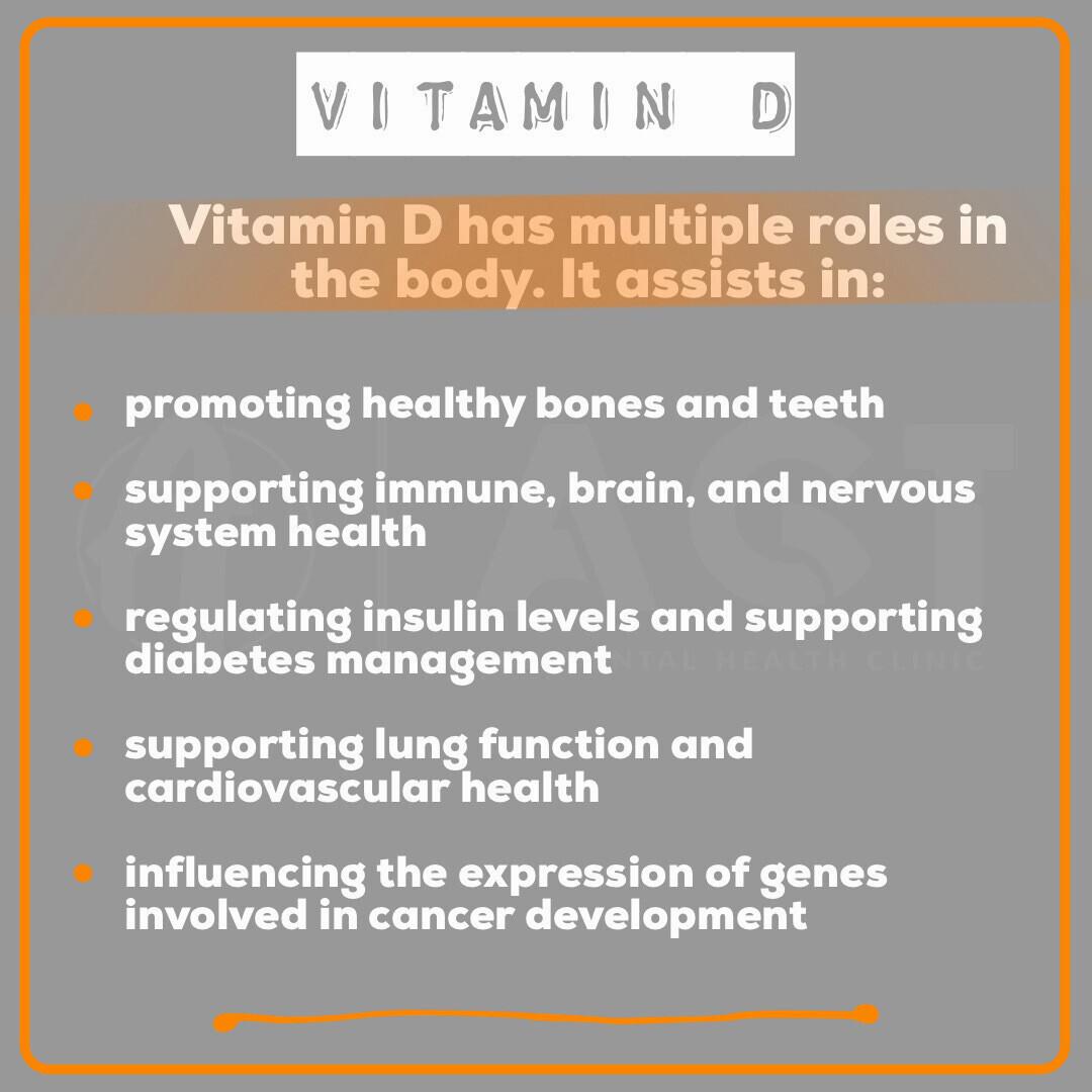 A list of the roles of vitamin D in the body.