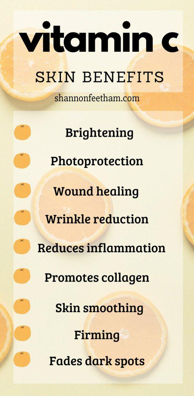 A list of the skin benefits of vitamin C.