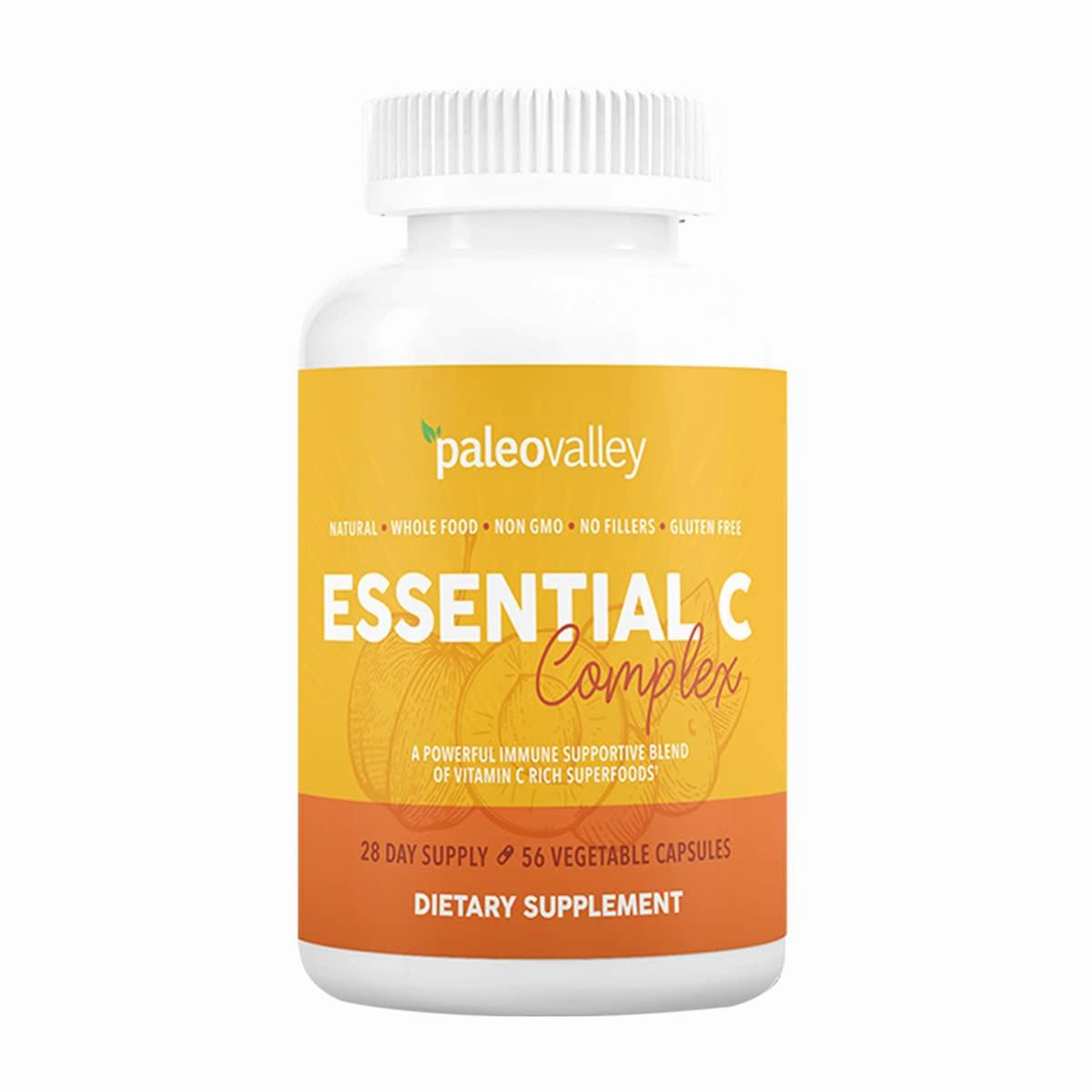 A bottle of Essential C Complex, a dietary supplement by Paleovalley.