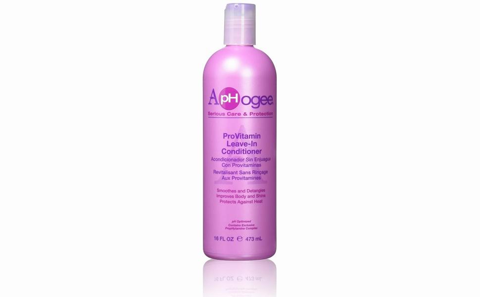 A purple bottle of ApHogee ProVitamin Leave-In Conditioner.