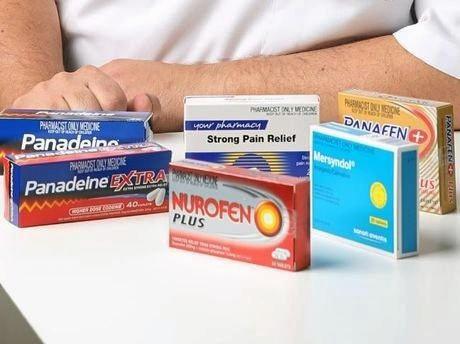 A variety of over-the-counter pain relief medications.