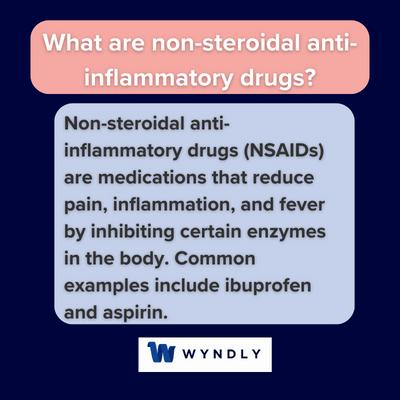 Non-steroidal anti-inflammatory drugs (NSAIDs) are medications that reduce pain, inflammation, and fever by inhibiting certain enzymes in the body.
