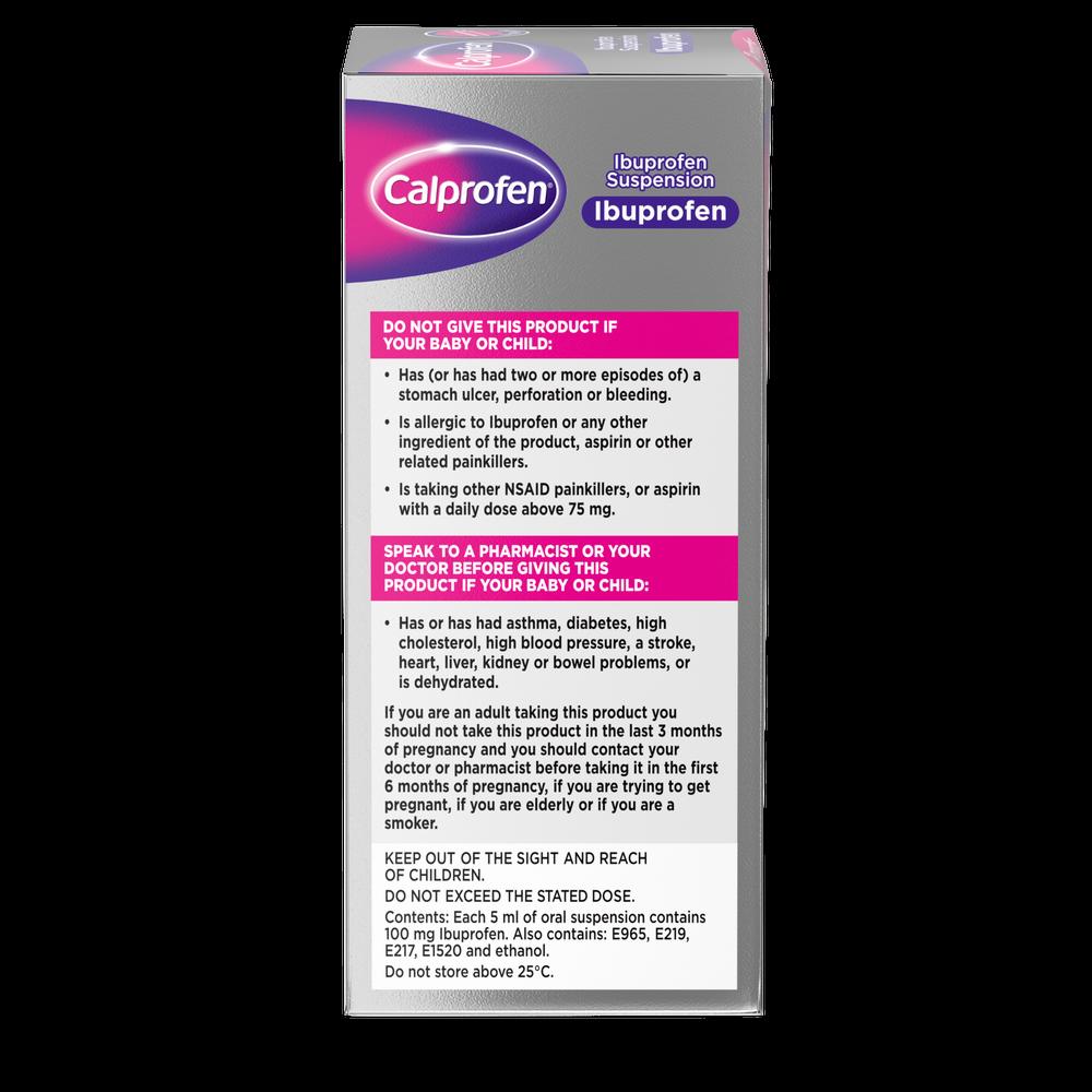 Calprofen is a medicine for children that contains ibuprofen as the active ingredient.