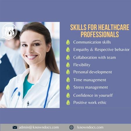 A list of nine skills for healthcare professionals.