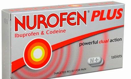 A box of Nurofen Plus tablets, a medication for pain relief.