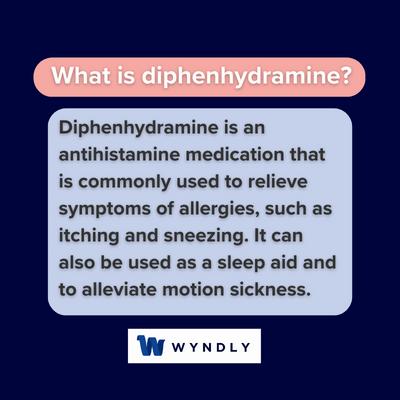 Diphenhydramine is an antihistamine medication used to relieve allergy symptoms like itching and sneezing, and can also be used as a sleep aid and to alleviate motion sickness.