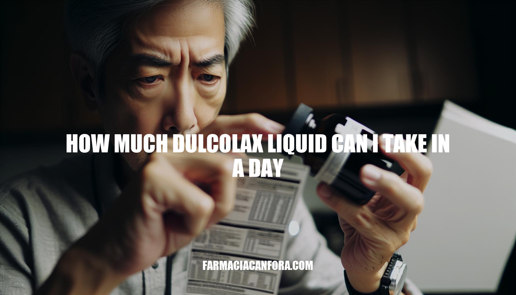 How Much Dulcolax Liquid Can I Take in a Day: Dosage Guide