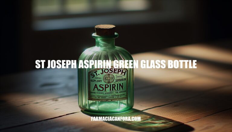 The Legacy of St. Joseph Aspirin Green Glass Bottle