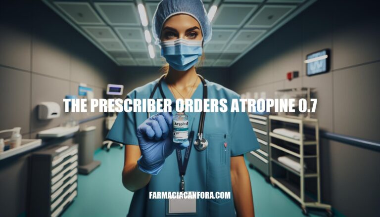 Why the Prescriber Orders Atropine 0.7