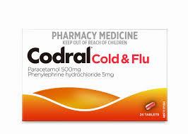 A box of Codral Cold & Flu tablets.