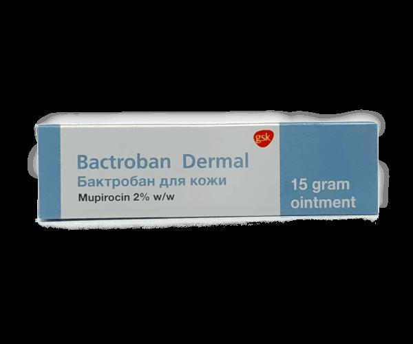 A box of Bactroban Dermal ointment, an antibiotic used to treat skin infections.