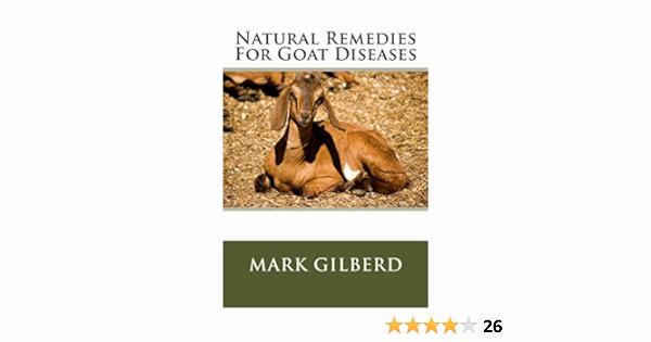 The image shows a book titled Natural Remedies for Goat Diseases by Mark Gilberd.