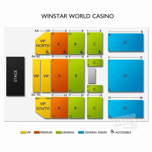 Seating chart of the WinStar World Casino.