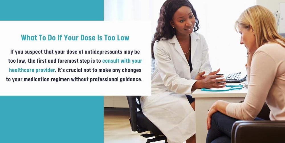 A woman is talking to her doctor about her antidepressant dosage.