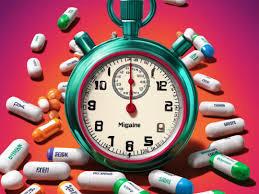 A green stopwatch surrounded by a variety of pills and capsules.