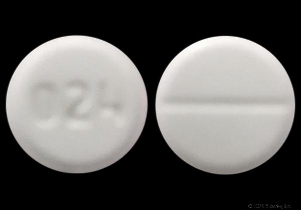 A white round pill with the imprint Z74 on one side and a line on the other.