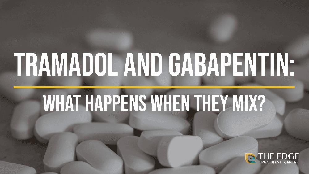 A close up of pills with the words Tramadol and Gabapentin: What happens when they mix? written in yellow text at the top of the image.