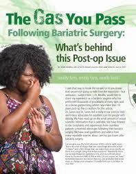 A woman holds her nose in discomfort with text reading The Gas You Pass Following Bariatric Surgery: Whats behind this Post-op Issue.
