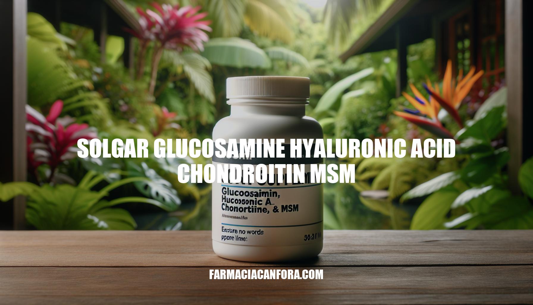 Solgar Glucosamine Hyaluronic Acid Chondroitin MSM Benefits