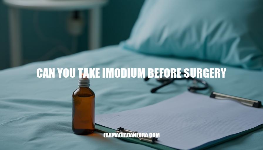 Can You Take Imodium Before Surgery: A Guide to Pre-Operative Use