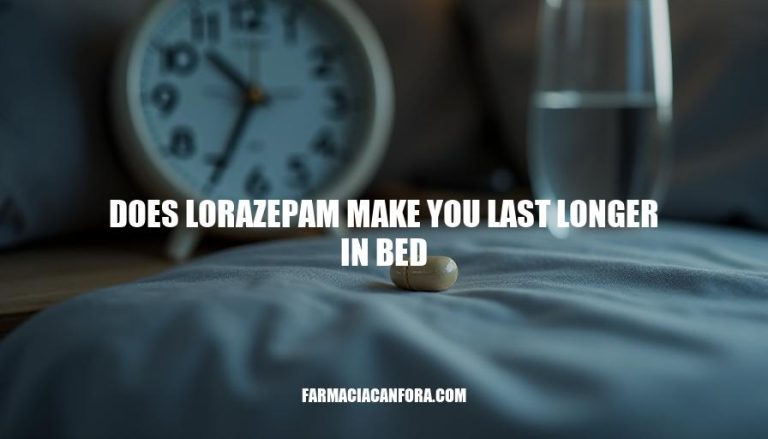 Does Lorazepam Make You Last Longer in Bed: Understanding Its Effects