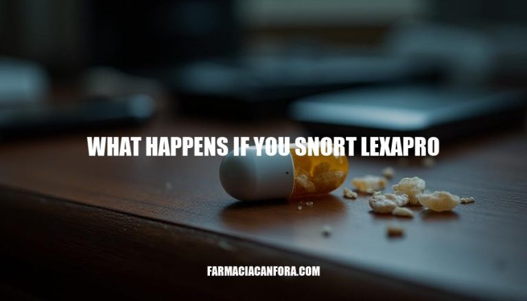 What Happens If You Snort Lexapro: Risks and Consequences