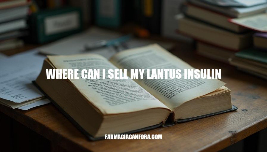 Where Can I Sell My Lantus Insulin: A Step-by-Step Guide