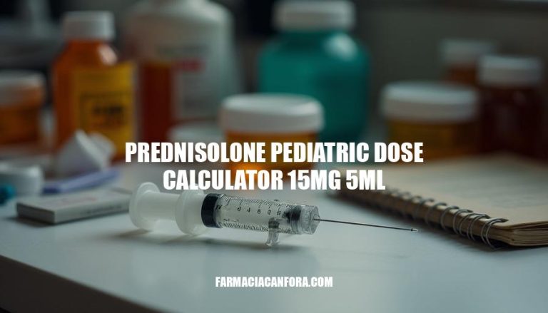 Prednisolone Pediatric Dose Calculator for 15mg/5ml