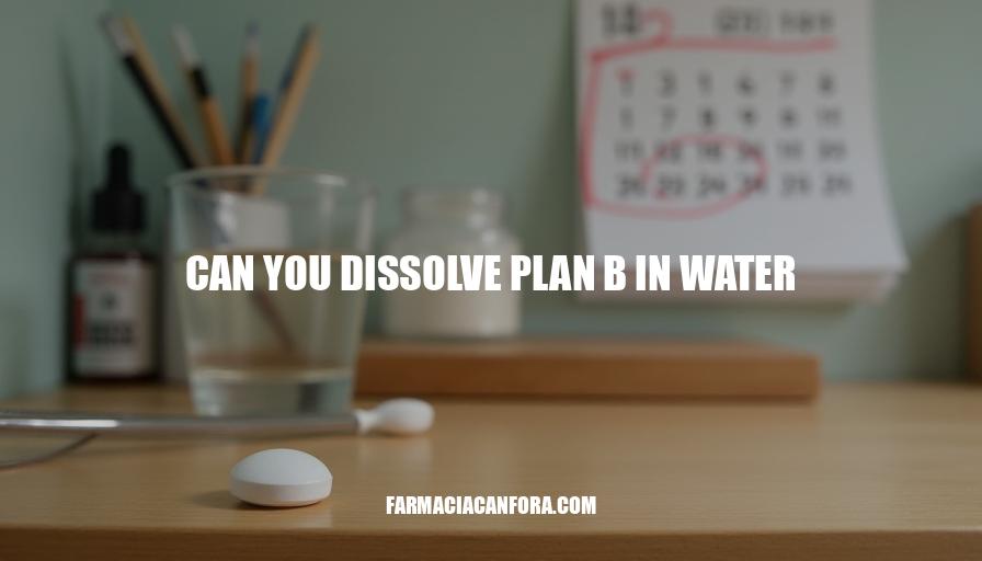 Can You Dissolve Plan B in Water? A Guide