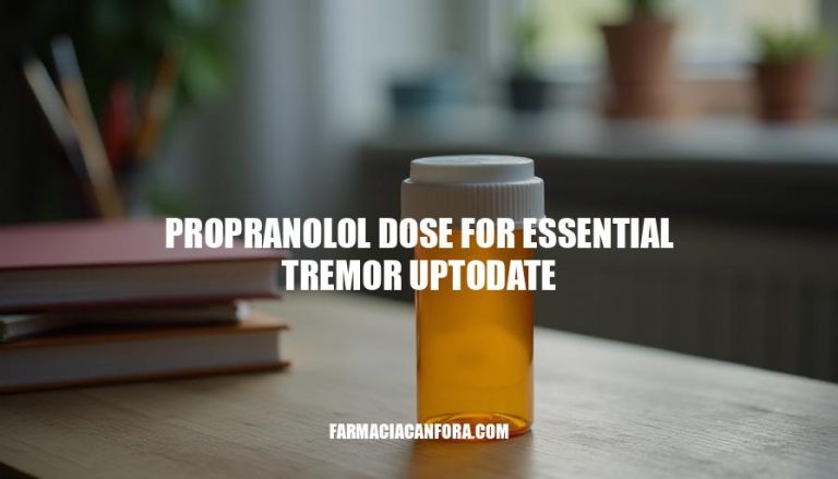 Propranolol Dose for Essential Tremor: Uptodate Guidelines