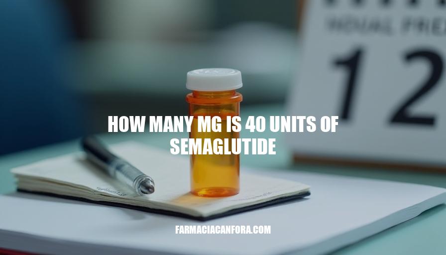 Semaglutide Dosage Conversion: How Many MG is 40 Units?