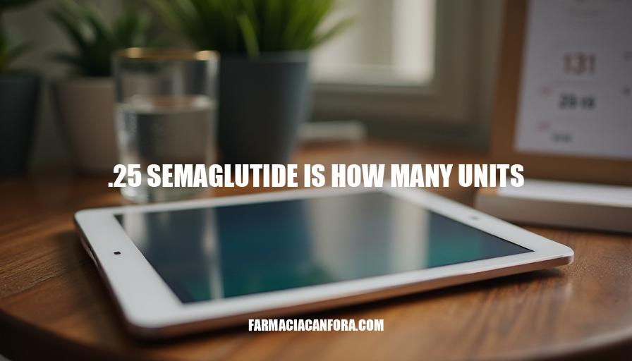 Semaglutide Dosage Understanding .25 Semaglutide Units